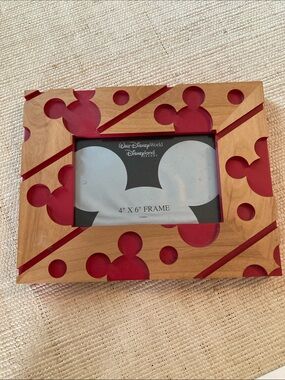 Disney Wooden Photo Frame with Red Mickey Silhouettes